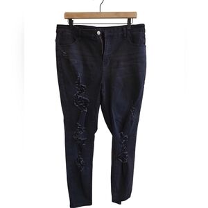 Shein Women's Distressed Black Curve EZwear Jeans 1X